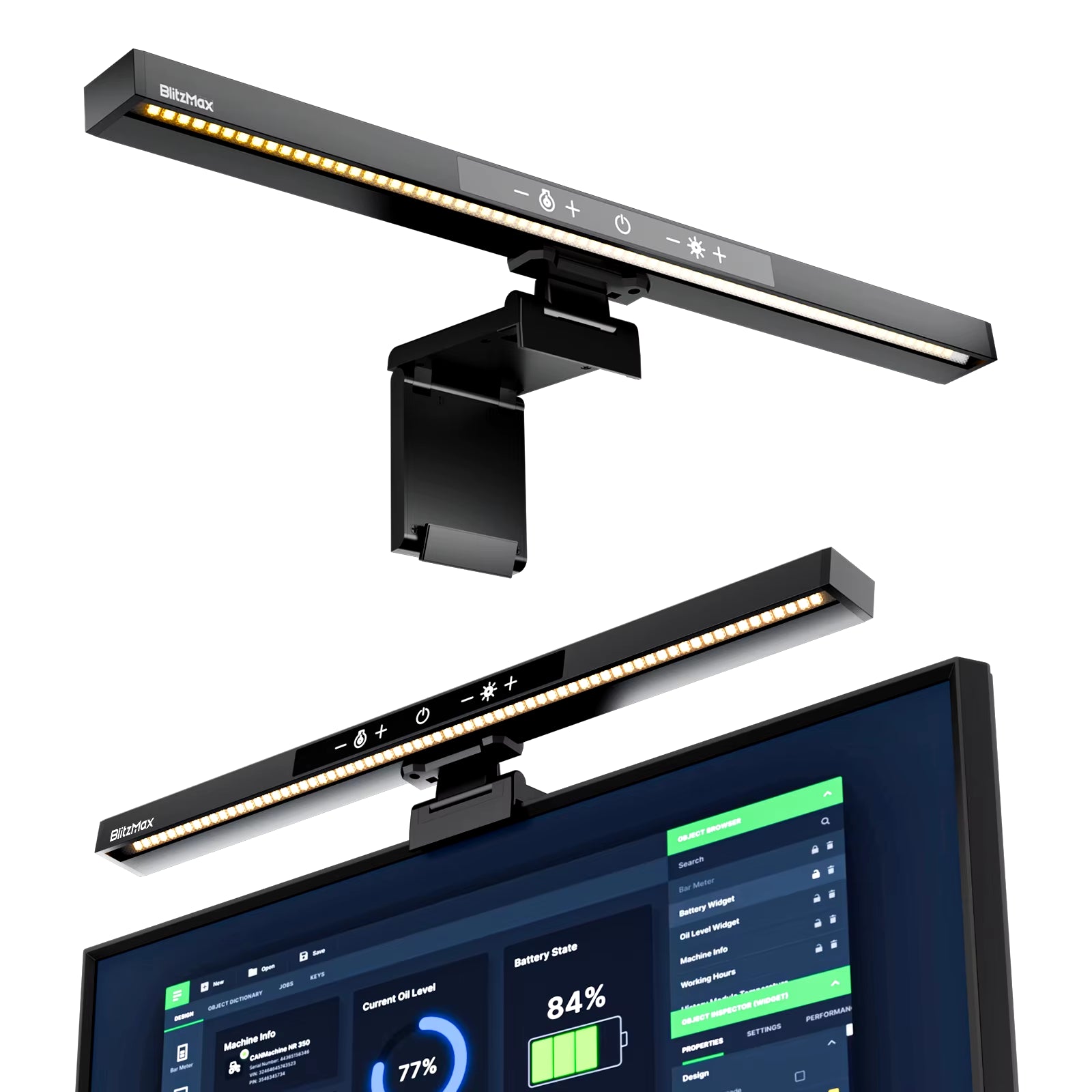 BM-ES1 plus Computer Monitor Light Bar,Wireless Remote Control Multiple Screen Lamp Dimmer Switch, E-Reading LED Hanging Light