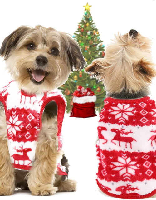 Load image into Gallery viewer, Small Dog Pet Cat Christmas Costume Sweater, Pet Supplies Costume Xmas Clothes Dog Jumpers Snowflake Elk Pattern Christmas Outfits for Dogs Puppy Kitten Cats (Large, Red Snowflake)
