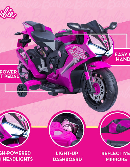 Load image into Gallery viewer, Barbie by , 6 Volts Motorcycle Ride On, for Kids, Ages 3+ Years, up to 65Lbs, 1 Mph
