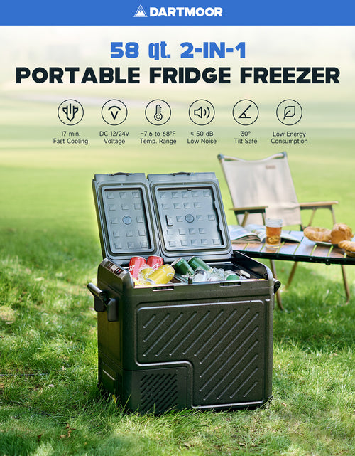 Load image into Gallery viewer, 32 Qt Portable Car Refrigerator DC 12/24V Fridge Freezer with AC Power Adapter &amp; UV Light
