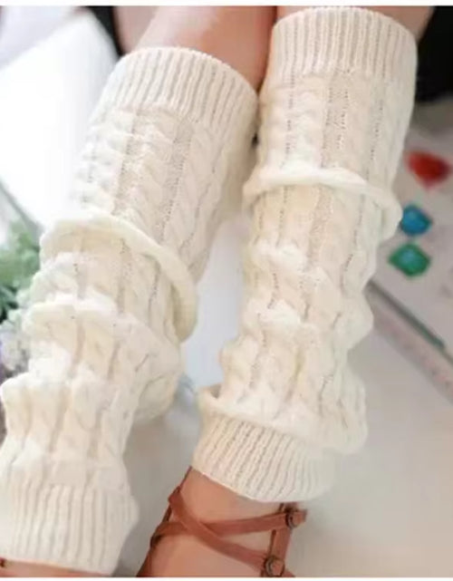 Load image into Gallery viewer, Lolita Long Socks Women Leg Warmers Knitted Warm Foot Cover White Arm Warmer Ladies Autumn Winter Crochet Socks Boot Cuffs
