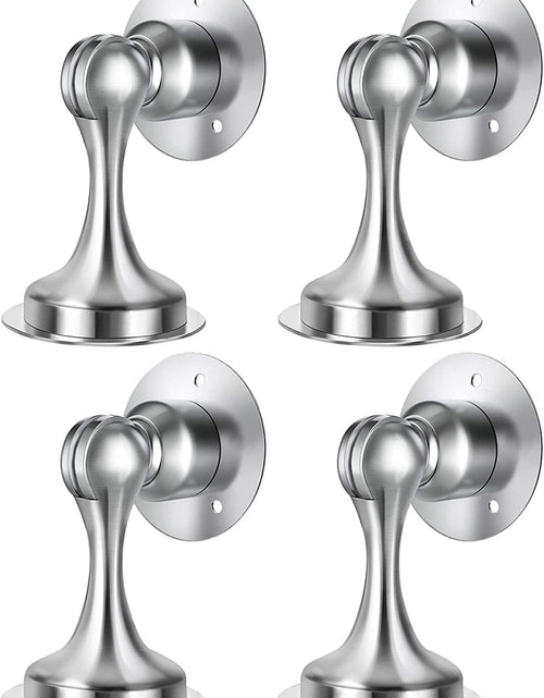 Load image into Gallery viewer, Door Stopper, 4 Pack Magnetic Door Stop, Stainless Steel, Magnetic Door Catch, 3M Double-Sided Adhesive Tape, No Drilling, Screws for Stronger Mount, Hold Your Door Open, 4 Pack for Wide Doors
