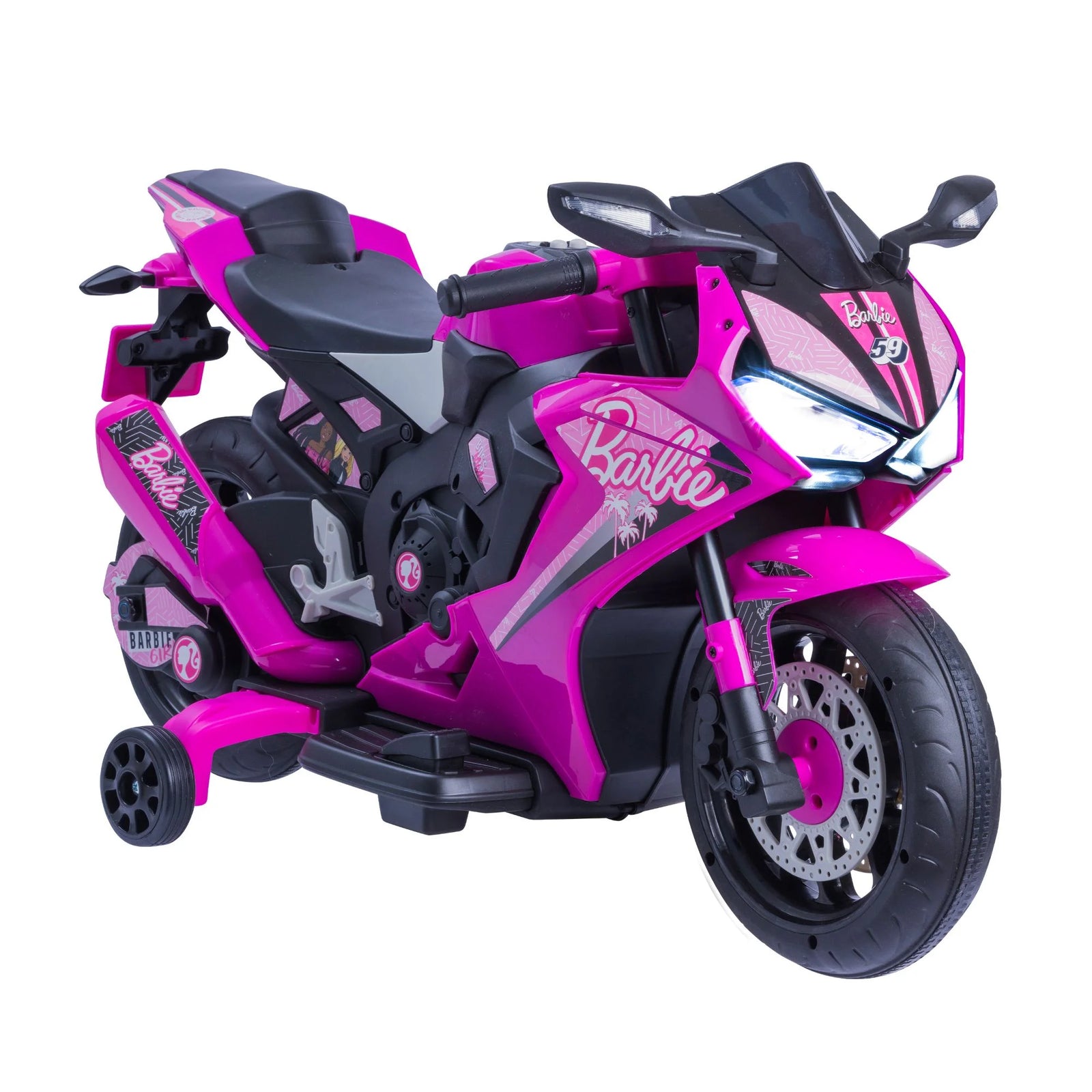 Barbie by , 6 Volts Motorcycle Ride On, for Kids, Ages 3+ Years, up to 65Lbs, 1 Mph