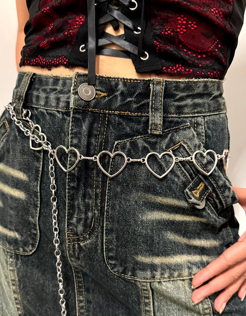 Load image into Gallery viewer, Women Fashion Heart Shaped Metal Waist Chain Belt Waistband Accessories
