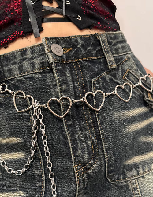 Load image into Gallery viewer, Women Fashion Heart Shaped Metal Waist Chain Belt Waistband Accessories
