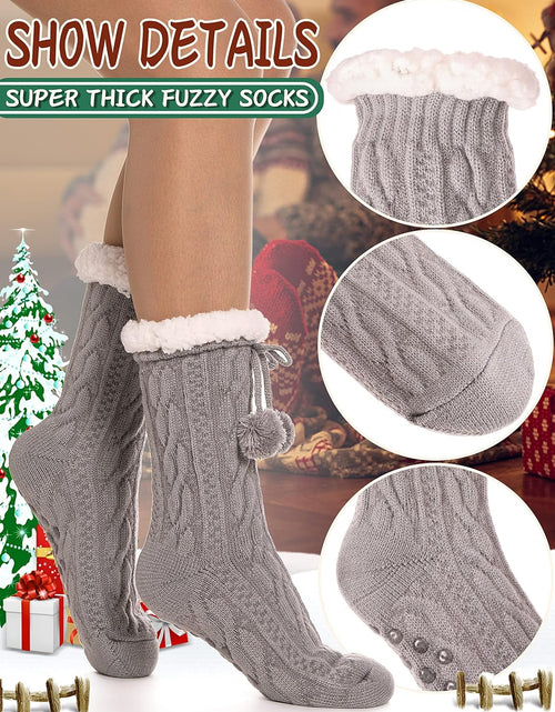 Load image into Gallery viewer, Slipper Fuzzy Socks for Women Fluffy Cozy Cabin Winter Warm Soft Fleece Comfy Thick Socks with Grips
