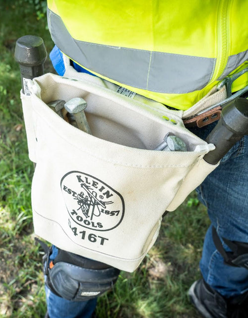 Load image into Gallery viewer, 5416T Tool Bag, Bull-Pin and Bolt Pouch, No. 4 Canvas with Tunnel Connection, 5 X 10 X 9-Inch
